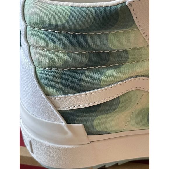 Vans Platform Sneakers Women’s Size 5.5 Sk8 Hi Stacked White Green Mint - Picture 6 of 8